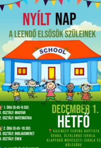 Nyílt nap a leendő elsősök szüleinek 2025