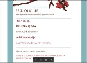 Szülői klub június 01