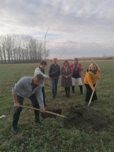Az 6. osztály, az óvodások és a pedagógusok is fát ültettek.